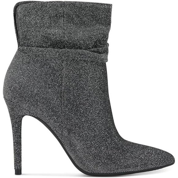 Jessica Simpson Womens Lerona Ruched Pointed Toe Stiletto Booties Silver Size 6M - Picture 2 of 5